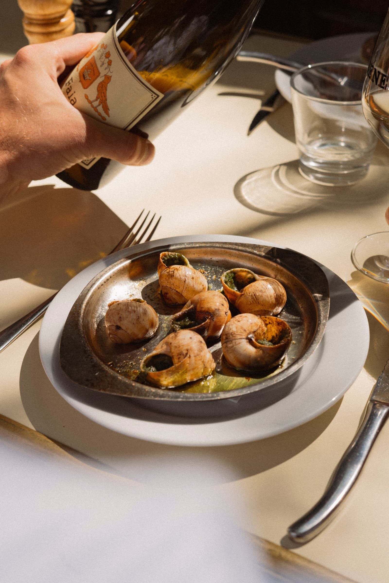 Snails in parsley butter